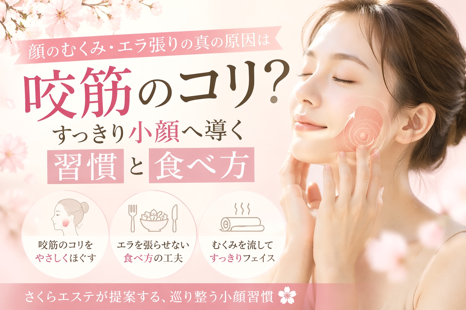 顔のむくみ・エラ張りと咬筋・小顔エステ