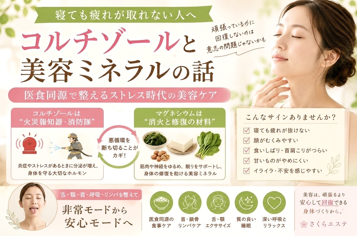 寝ても疲れが取れない人へ｜コルチゾールと美容ミネラルの話